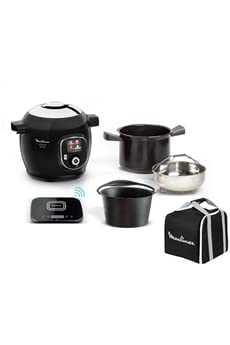 Moulinex YY4403FB - Mijoteur Cookéo y kit mega Connect, 200 recetas, negro, 1600 W