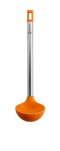 BRA Efficient Cazo de Cocina, Acero INOX, Nailon y Silicona, Naranja, 35 cm
