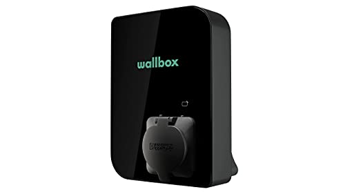 Wallbox Cargador Copper SB para EV. Potencia de hasta 22 kW. Lector de Tarjetas RFID Integrado y Cable de Carga Tipo 2. Conexión WiFi y Bluetooth, y Compatible con OCPP.