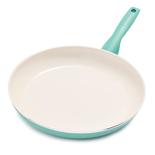 sartén GreenPan Rio (26 cm) con revestimiento antiadherente de cerámica saludable, sin PFAS, apto para lavavajillas, turquesa