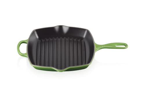 Le Creuset Sartén skillet cuadrada grill de hierro fundido, 26 cm, Bamboo, 20183264080422