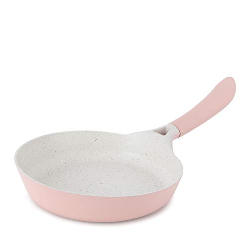 CREATE / PAN STUDIO/Sartén Rosa 24 cm/Aluminio, Recubrimiento Antiadherente, para Todo Tipos de Cocinas Incluido Inducción, Libres de PDFE y PFOA, Diseño Retro, Asa de Baquelita