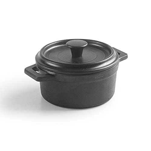 Lacor - 63392 - Cacerola Mini, Cacerola Con Tapa, Fabricado en Melamina, Apta para Lavavajillas, Libre de BPA, Ø10 cm, 210 ml, Negro