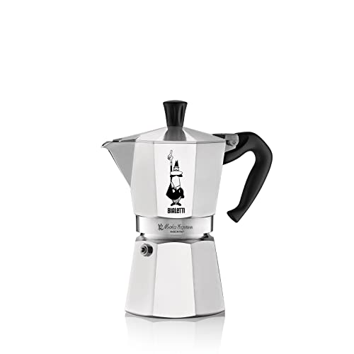 Bialetti - Moka Express: Icónica Cafetera Italiana para Espresso, Auténtico Café Italiano, Cafetera Moka 6 Tazas (270 Ml), Aluminio, Plata