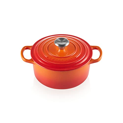 Le Creuset Cocotte redonda de hierro fundido, 20 cm, 2, 4 L, Todas Las Fuentes de Calor incluso inducción, Volcanico, 21177200902430