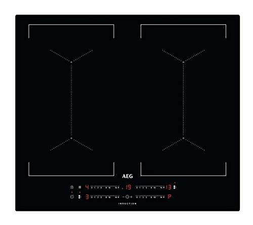 AEG MultipleBridge - Placa de cocción de inducción, superficie antiarañazos y función AutoMax, 4 zonas de cocción, 60 cm, color negro