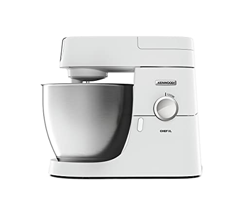 Kenwood Chef XL KVL4101W - Robot de cocina (6,7 L, acero inoxidable, sistema de seguridad Interlock, 1200 W, incluye 3 piezas de pastelería y 2 boles), color blanco