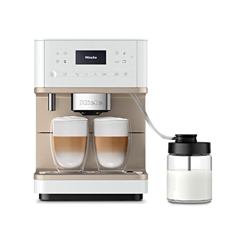 Miele CM 6360 MilkPerfection Máquina de café con OneTouch for Two, AromaticSystem, 8 perfiles individuales, DoubleShot, compatible con WiFi, iluminación LED, blanco loto