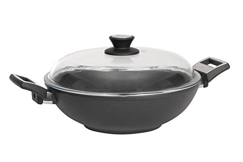 SKK 275 Titanium 2000 Plus - Sartén Wok con Tapa de Cristal (32 cm)