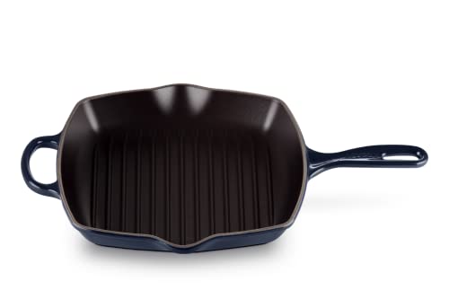 Le Creuset Sartén skillet cuadrada grill de hierro fundido, 26 cm, Navy, 20183265210422