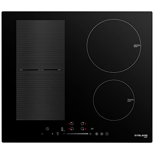 Gasland Chef IH604BF Placa de Inducción Integrada de 60 cm, 7000 W con 4 Zonas de Aumento, Placa de Inducción Flexible para Barbacoa, Calentamiento/Parada + Función GO