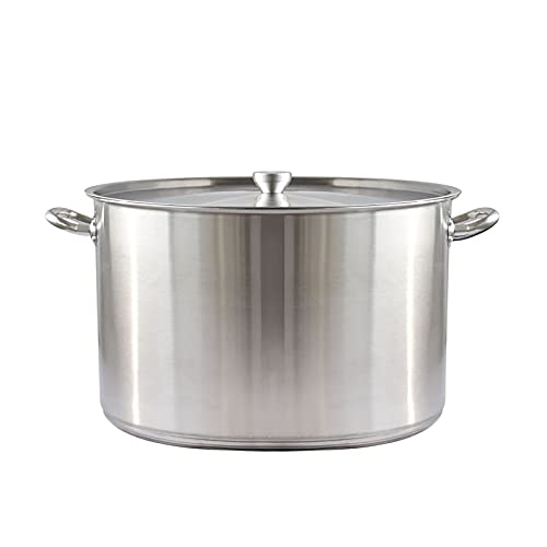 Ollas Rectas, cubo de sopa de acero inoxidable 304 con tapa, olla de sopa doméstica/comercial, para estufa de gas/cocina de inducción (30-50 cm) (Size : 30CM)