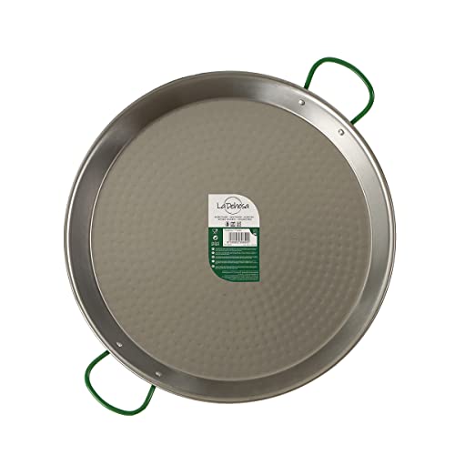 TU TENDENCIA ÚNICA Paellera de Acero Pulido de 50 cm para 13 Raciones. Asas de Acero Inoxidable. Antiadherente. Ideal para Paellas