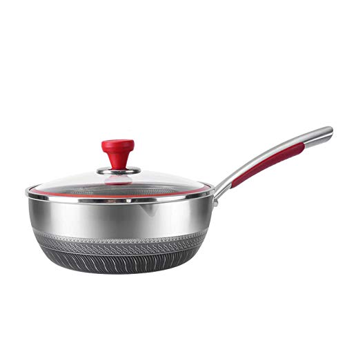 N / A SartéN para Crepes,Utensilios de Cocina de Acero Inoxidable 316 sin Recubrimiento, sartén Antiadherente para Cocina de inducción de Gas-A_26cm