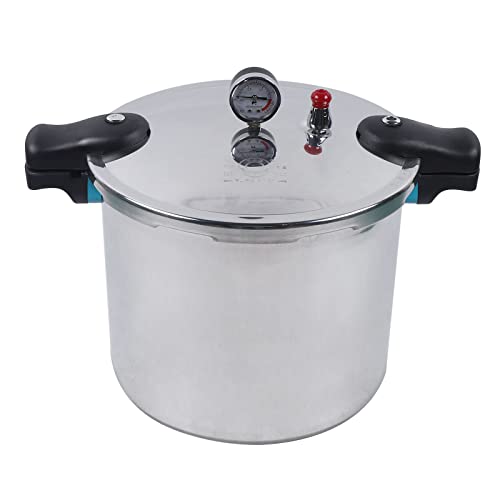 22L Cocina Gran Capacidad Pressure Cooker Aluminio Olla a Presión Olla a Presión de Aluminio con Cocción de Vapor, Mango Antiescaldaduras, Olla a Presión Gruesa a Prueba de Explosiones