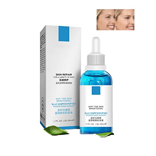 Blue Copper Peptides Serum For Face , Dark Spot And Acne Serum, Facial Hydrating Moisturizing Skin Firming Serum, Hyaluronic Serum, Wrinkle Improvement, B5 Serum (1)