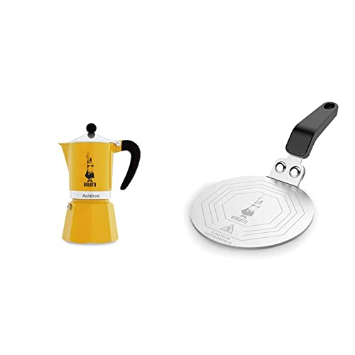 Bialetti Rainbow, Cafetera Italiana Espresso, Aluminio + Dcdesign08 Difusores De Calor, Adaptador Para El Utilizo De Cafeteras Y Baterías De Cocina Sobre Placas De Inducción, Metal