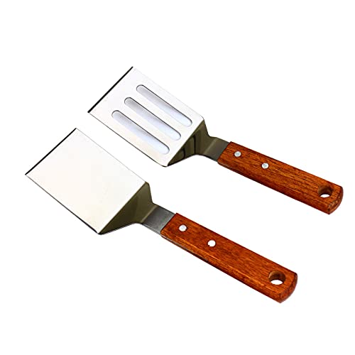 KLAQQED Espatula Cocina Paleta Cocina Espátula Utensilios Cocina Espátula De Metal para Sartén De Hierro Espátula De Parrilla De Acero Inoxidable Espátula De Metal para Parrilla Superior Barbacoa