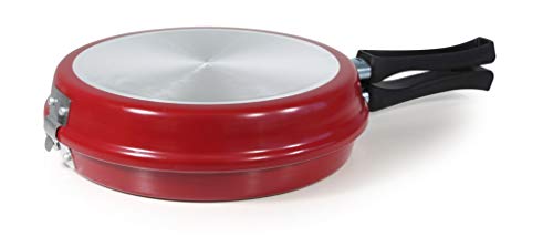 MGE World - Doble Sartén Voltea Tortillas - Vitrocerámica - Diámetro 24 cm - Rojo