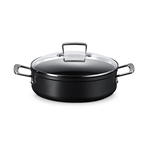 Le Creuset Sauté antiadherente endurecida de 24 cm con tapa de cristal, 51113240010500