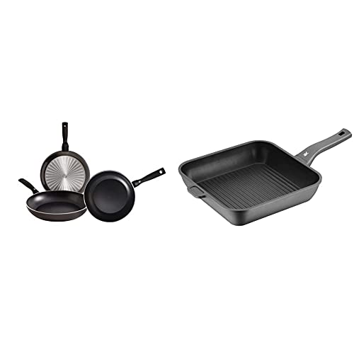 WMF Permadur Element Set de 3 sartenes 20, 24 y 28 cm + PermaDur Premium Sartén 28 x 28 cm, de aluminio fundido, con antiadherente para todo tipo de cocinas incluido inducción fabricado en alemania