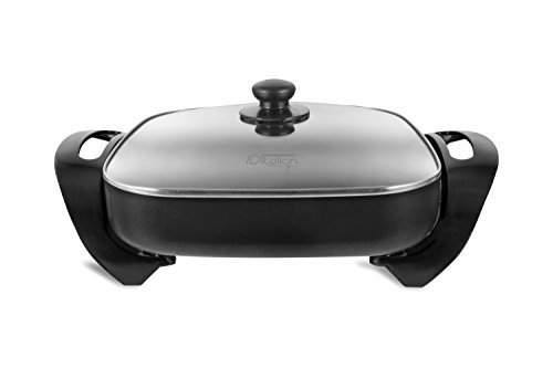 Italian Design IDECUCOOK01 PARRILLA 1500 ELECTRIC SKILLET, 1500w-IDECUCOOK01, Negro