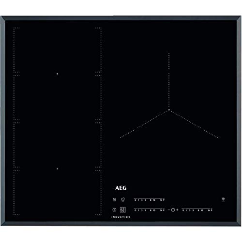 AEG IKE63471FB Placa inducción flexible, Biselada, Extraplana 3 zonas, Función Pausa, Calentamiento rápido, Controles Táctiles dezlizantes, conexión automática, Función FlexiPuente multizona, 60 cm