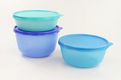 Tupperwares Clarissa para frigorífico de Tupperware, 2 litros azul oscuro + 1,5 litros azul + 1 litro turquesa, Panorama 27537