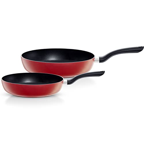 Fissler Cenit Red - Juego de sartenes (2 piezas, diámetro de 24 cm + diámetro de 28 cm) con revestimiento de aluminio antiadherente, inducción