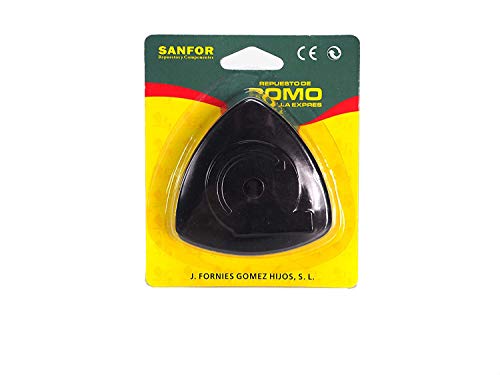 Sanfor Pomo olla adaptable a magefesa tradicional con tornillo | Negro | Blister pomo Triangular Convencional para ollas de presion | 8 x 8 x 2,5 cm