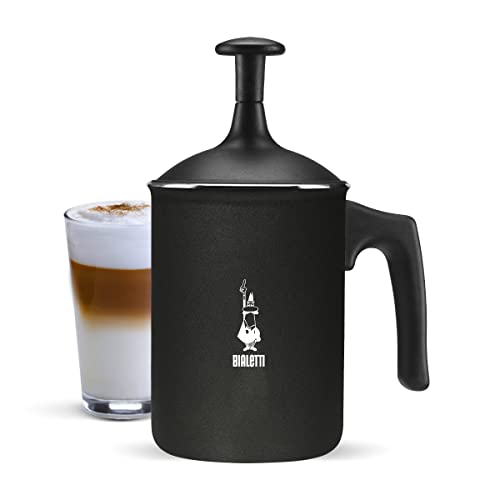 Bialetti Tutto Crema, Perfect Cream, No apto para cocinas de inducción, Apto para lavavajillas, 6 Tazas (330 ml), Aluminio antiadherente, Color Negro