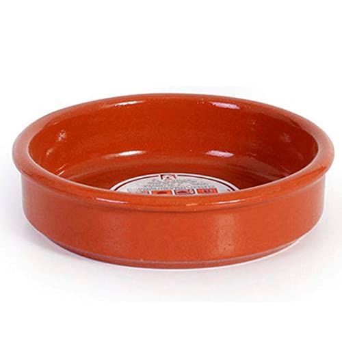 Tradineur - Cazuela redonda de barro - Apta para vitro y horno - Ideal para guisos y asados caseros –Ø 16 cm