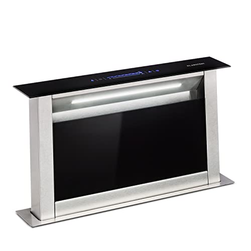 Klarstein Campana Extractora 60 cm, Extractor de Cocina, Flujo Aire 576m³/h, Filtros Extracción de Grasa, 10 Velocidades, Campanas Extractoras Cocina Recirculación, Extractor de Cocina Eficiencia A+