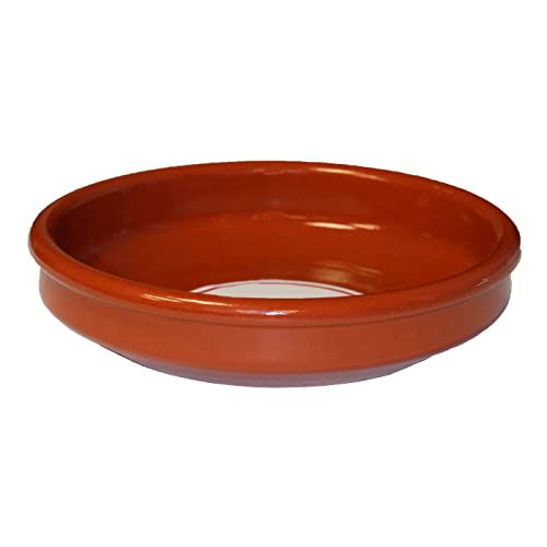Tradineur - Cazuela redonda de barro - Apta para vitro y horno - Ideal para guisos y asados caseros –Ø 24 cm