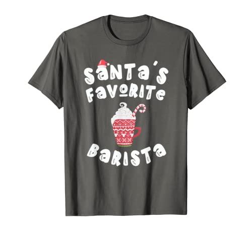 Hombre Cafetera barista favorita de Santa Claus Latte Navidad Camiseta