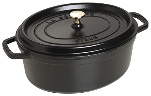 STAUB Cacerola/Cocotte de Hierro Fundido Ovalada, Diámetro de 41 cm, 12 L, Negro