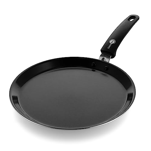 GreenPan Torino Sartén para Pancake y Crepas Saludable de Cerámica Antiadherente de 28 cm, Libre de PFAS, Inducción, Apta para Horno hasta 160°C, Apta para Lavavajillas, Negra