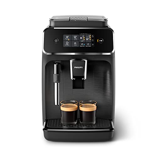 Philips Serie 2200 Cafetera Superautomática - Espumador de Leche Clásico, Pantalla Táctil Intuitiva, Negro Mate (EP2220/10)