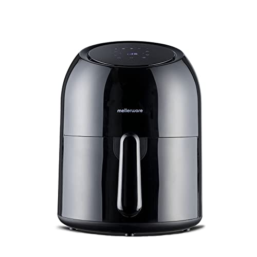 Mellerware - Freidora sin Aceite XL Crunchy Medium! 1000W | 3,5L | 5 Programas Predefinidos | Temporizador Programable | Air Fryer 80-200ºC | Sin BPA/PFOA | Freidora de Aire Pantalla Digital Táctil