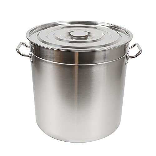 Olla de acero inoxidable con tapa, 50/70 litros, olla grande de inducción, para camping, olla (70 L)