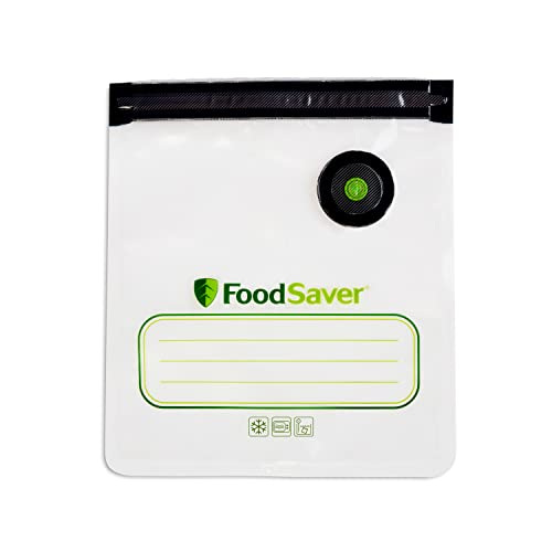 FoodSaver® Bolsas reutilizables con cremallera al vacío, para uso con selladores de vacío de mano FoodSaver, 10 unidades
