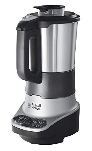 Russell Hobbs Robot de Cocina 2 en 1 - 8 Programas, Función 2 en 1: Batidora Vaso y Máquina Hacer Sopas, 4 Raciones, Función Mantener Calor,Tapa con Bloqueo Seguridad, Acero Inox., Plata - 21480-56