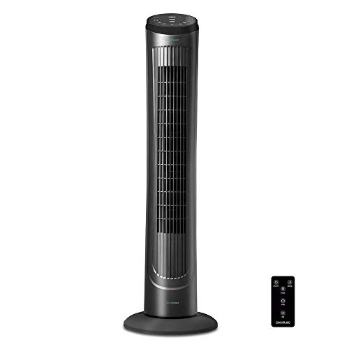 Cecotec Ventilador de Torre EnergySilence 9090 Skyline. 40'' (102cm) de Altura, Oscilante, Motor de Cobre, 3 Velocidades, Temporizador 7,5 Horas, Mando a Distancia, 45W