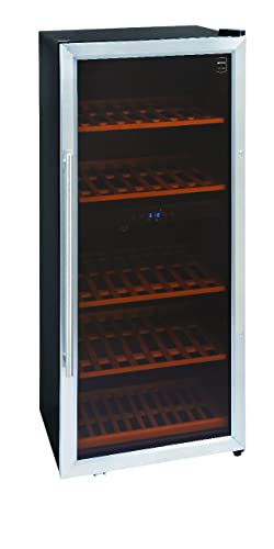 METRO professional Frigorífico para vinos GWC2091, acero inoxidable, 58x54.3x123.8cm, 100W, refrigeración estática, hasta 79 botellas, negro/plata