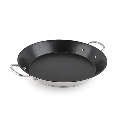 Jata HPAE2138 - Paellera Inducción de Acero Inoxidable, Apta para Todas las Cocinas, también Inducción, Apta para Horno, Recubrimiento Antiadherente, Fácil limpieza, Diámetro de 38 cm