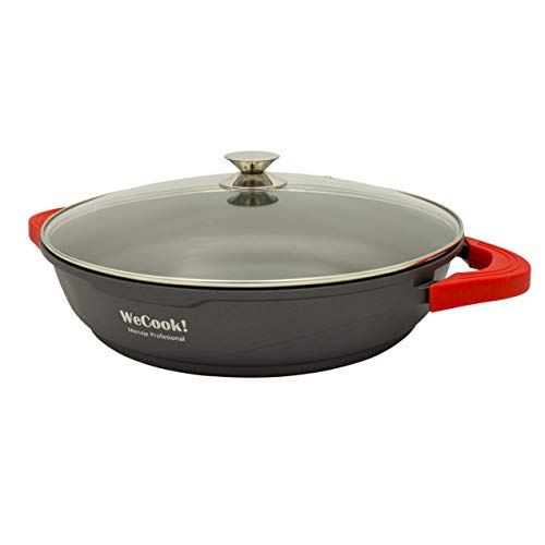 Cazuela Aluminio Antiadherente Mayerhoff 5 L | Revestimiento Mármol | Tapa Vidrio Templado
