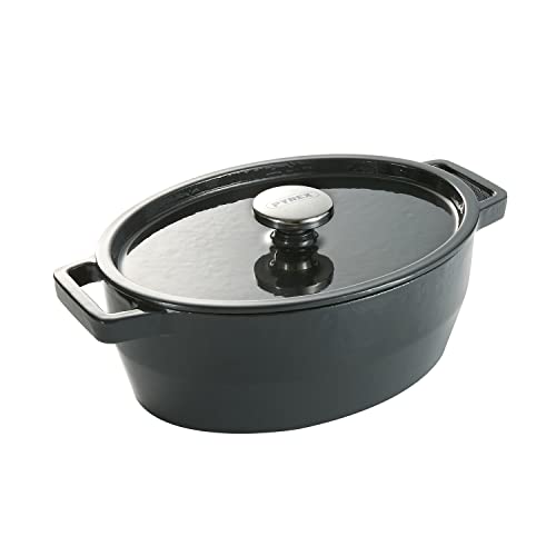 Pyrex Slow Cook - Cacerola De Hierro Fundido Oval, 33 Cm, 5,8 L