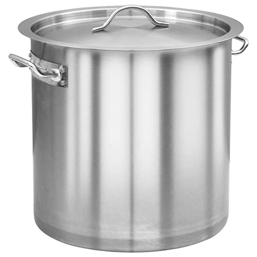 vidaXL Olla Marmita Cazuela con Tapa Cocina Hotel Hacer Sopas Cacerolas Cocinas de Inducción Cocción Lenta de Acero Inoxidable 36 L 36x36 cm