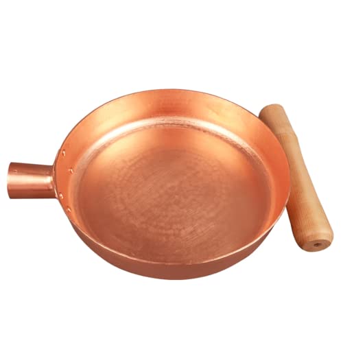 Sartén de cobre puro, sartén engrosada, sartén antiadherente, cobre puro (9.8 pulgadas)