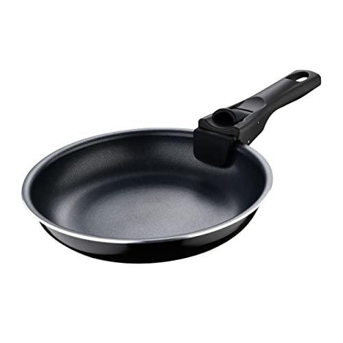 BERGNER Click&Cook Black Edition | Juego de Sartenes de 4 Piezas de 18, 20 y 24 cm + Mango Ergonómico Extraíble | Aluminio Prensado y Antiadherente | para Todo Tipo de Cocinas y Horno